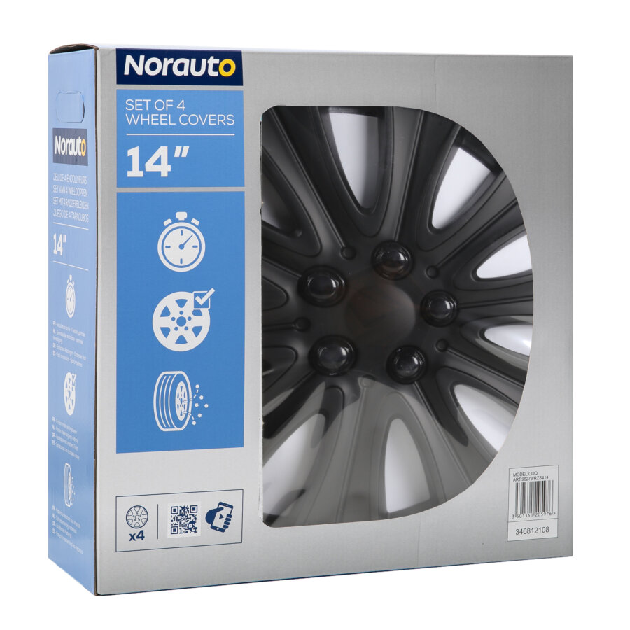 Copricerchi coprimozzi set da 4 pezzi colore grafite NRM DRIFT GRAPHITE