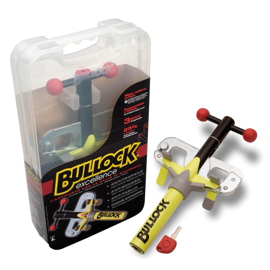 Bullock Excellence Car Lock Model W | Anti-Theft Steering Wheel Lock | Yellow, Made In Italy - View #6