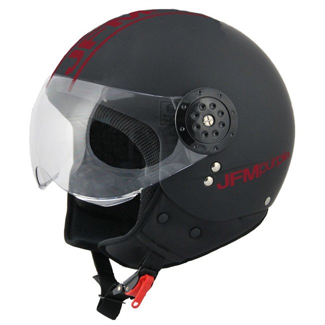 Casco Jet JFM 400 nero rosso fluo taglia S : Norauto.it